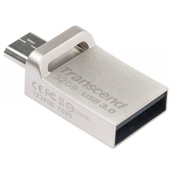 USB флеш накопичувач Transcend 32GB JetFlash OTG 880 Metal Silver USB 3.0 (TS32GJF880S) USB флеш накопичувач Transcend 32GB JetFlash OTG 880 Metal Silver USB 3.0 (TS32GJF880S)