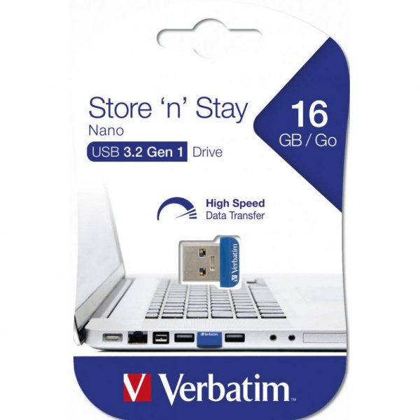 USB флеш накопичувач Verbatim 16GB Store 'n' Stay NANO Blue USB 3.0 (98709) USB флеш накопичувач Verbatim 16GB Store 'n' Stay NANO Blue USB 3.0 (98709)