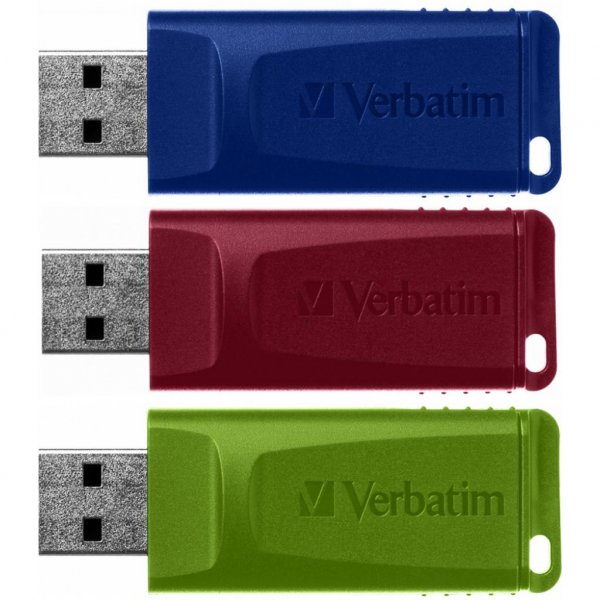 USB флеш накопичувач Verbatim 3x16GB Slider Red/Blue/Green USB 2.0 (49326) USB флеш накопичувач Verbatim 3x16GB Slider Red/Blue/Green USB 2.0 (49326)