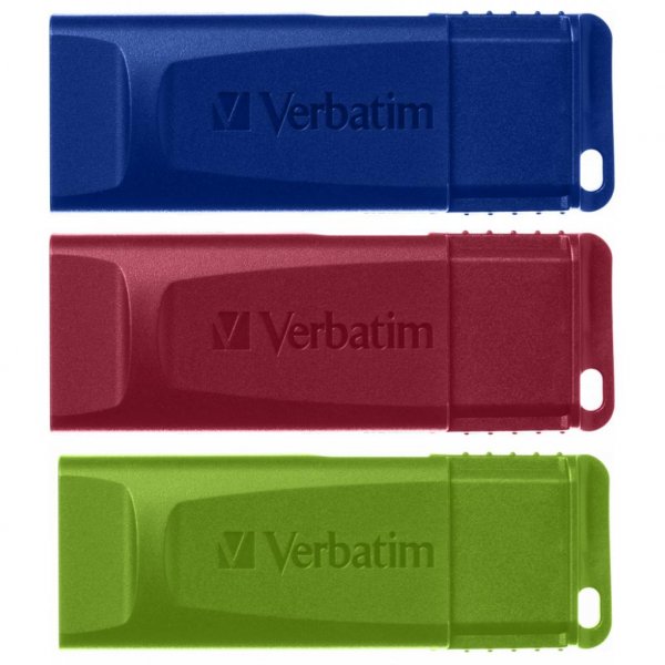 USB флеш накопичувач Verbatim 3x16GB Slider Red/Blue/Green USB 2.0 (49326) USB флеш накопичувач Verbatim 3x16GB Slider Red/Blue/Green USB 2.0 (49326)