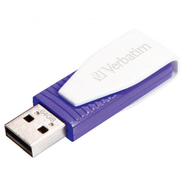 USB флеш накопичувач Verbatim 64GB STORE'N'GO SWIVE VIOLET USB 2.0 (49816)