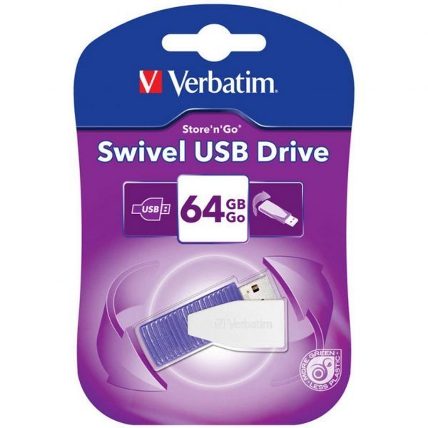 USB флеш накопичувач Verbatim 64GB STORE'N'GO SWIVE VIOLET USB 2.0 (49816)