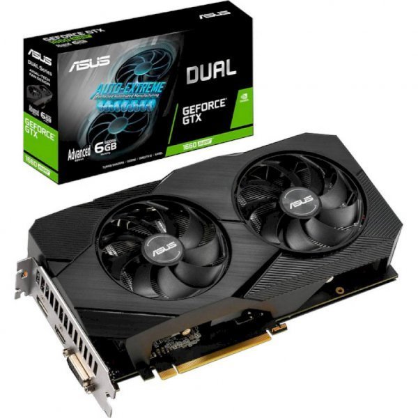 Відеокарта ASUS GeForce GTX1660 SUPER 6144Mb DUAL OC EVO (DUAL-GTX1660S-O6G-EVO) Відеокарта ASUS GeForce GTX1660 SUPER 6144Mb DUAL OC EVO (DUAL-GTX1660S-O6G-EVO)