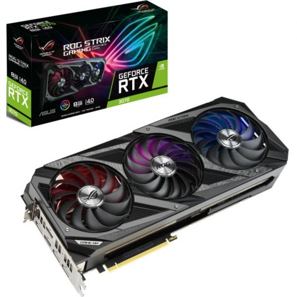 Відеокарта ASUS GeForce RTX3070 8Gb ROG STRIX OC GAMING (ROG-STRIX-RTX3070-O8G-GAMING)
