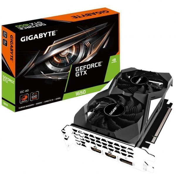 Відеокарта GIGABYTE GeForce GTX1650 4096Mb WF2 OC (GV-N1650WF2OC-4GD) Відеокарта GIGABYTE GeForce GTX1650 4096Mb WF2 OC (GV-N1650WF2OC-4GD)
