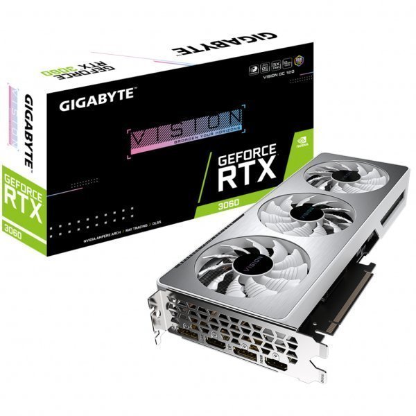 Відеокарта Gigabyte GeForce RTX3060 12Gb VISION OC 2.0 LHR (GV-N3060VISION OC-12GD 2.0) Відеокарта Gigabyte GeForce RTX3060 12Gb VISION OC 2.0 LHR (GV-N3060VISION OC-12GD 2.0)