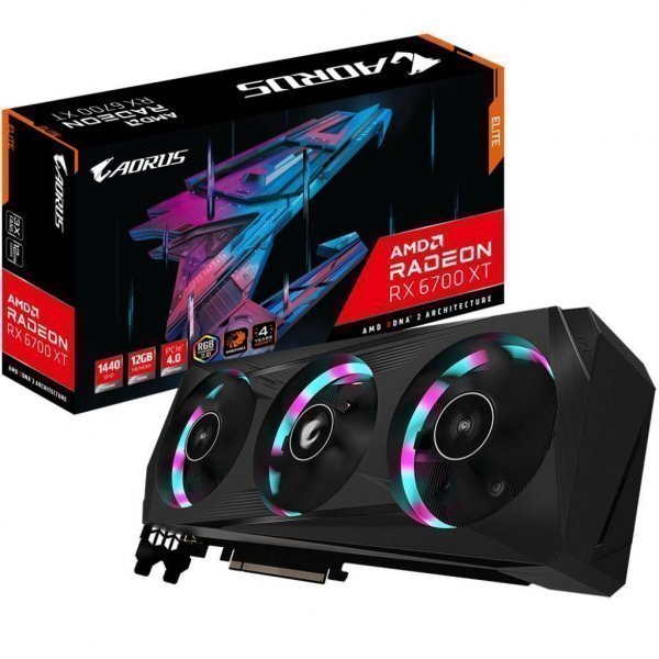 Відеокарта GIGABYTE Radeon RX 6700 XT 12Gb AORUS ELITE (GV-R67XTAORUS E-12GD) Відеокарта GIGABYTE Radeon RX 6700 XT 12Gb AORUS ELITE (GV-R67XTAORUS E-12GD)