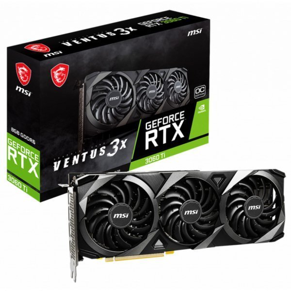 Відеокарта MSI GeForce RTX3060Ti 8Gb VENTUS 3X OC LHR (RTX 3060 Ti VENTUS 3X OC LHR)
