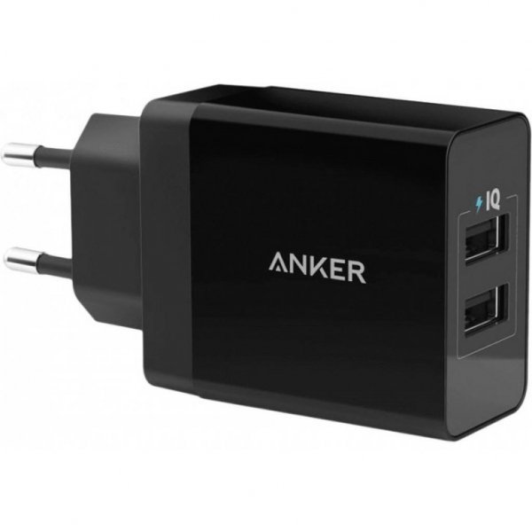 Зарядний пристрій Anker PowerPort 2 - 24W 2-port USB Power IQ V3 (Black) (A2021L11) Зарядний пристрій Anker PowerPort 2 - 24W 2-port USB Power IQ V3 (Black) (A2021L11)