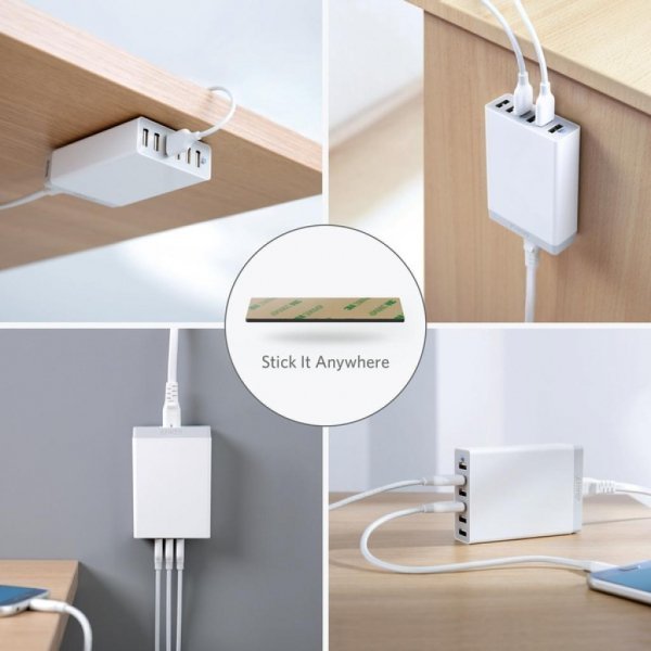 Зарядний пристрій Anker PowerPort 6 - 60W 6-port USB Power IQ V3 (White) (A2123L22)