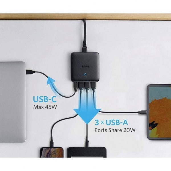 Зарядний пристрій Anker PowerPort Atom III Slim 4 - 65W 3&1xUSB-C PIQ3.0 (A2045G11)