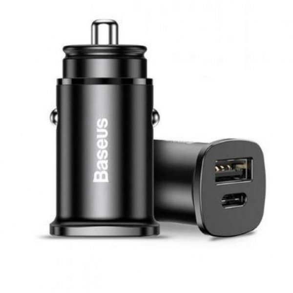 Зарядний пристрій Baseus Circular Plastic USB, Type-C PD3.0, QC4.0, black (CCALL-YS01)