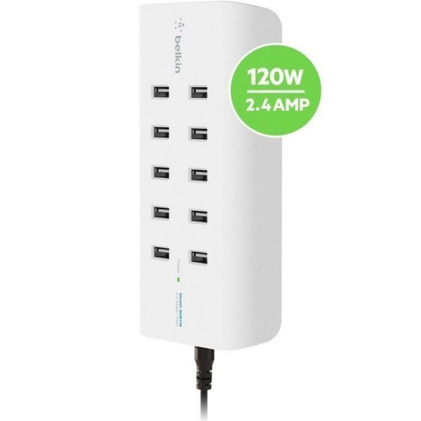 Зарядний пристрій Belkin RockStar 10 PORT USB-A CHARGER 2.4 Amp, 120W (B2B139vf) Зарядний пристрій Belkin RockStar 10 PORT USB-A CHARGER 2.4 Amp, 120W (B2B139vf)