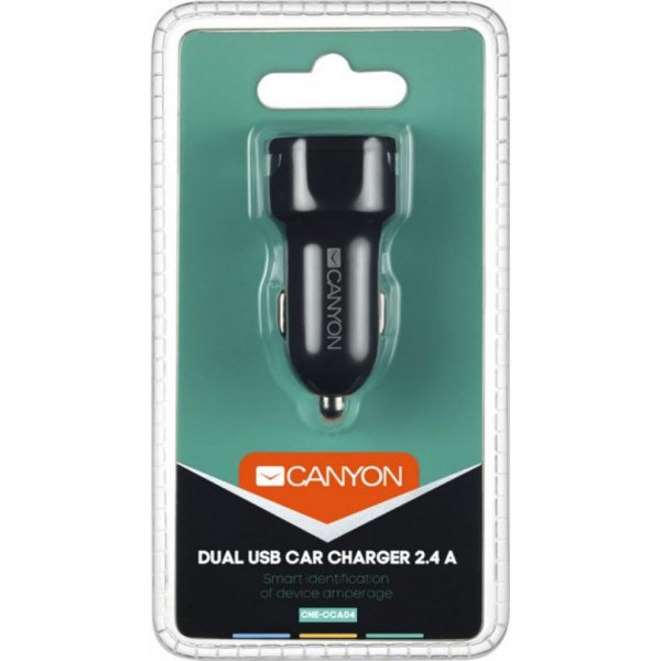 Зарядний пристрій CANYON Universal 2xUSB car adapter (CNE-CCA04B)