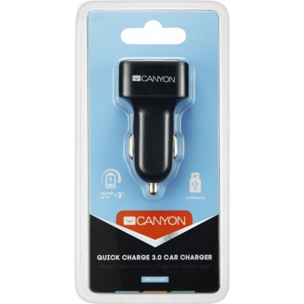 Зарядний пристрій CANYON Universal 3xUSB car adapter (CNE-CCA07B)