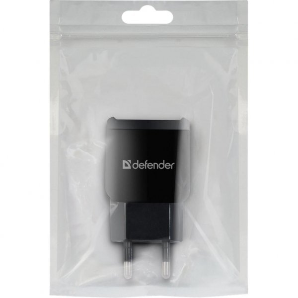 Зарядний пристрій Defender EPA-13 black, 2xUSB, 5V/2.1A, package (83840)