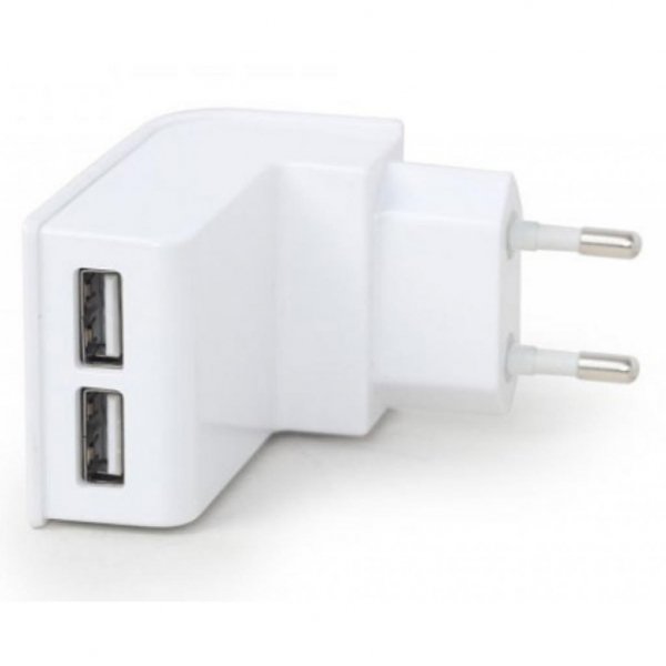 Зарядний пристрій EnerGenie USB 2.1A white (EG-U2C2A-02-W)