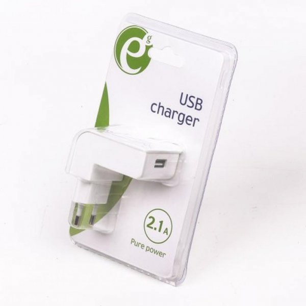 Зарядний пристрій EnerGenie USB 2.1A white (EG-UC2A-02-W)