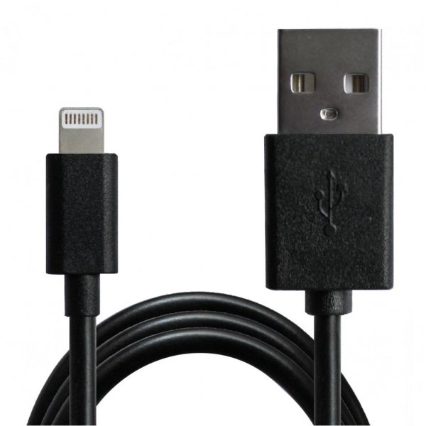 Зарядний пристрій Grand-X 1*USB, 2,1A, Black, кабель USB Lightning, Cu, 2.1А, 1m (CH03LTB)