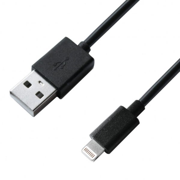 Зарядний пристрій Grand-X 1*USB, 2,1A, Black, кабель USB Lightning, Cu, 2.1А, 1m (CH03LTB)