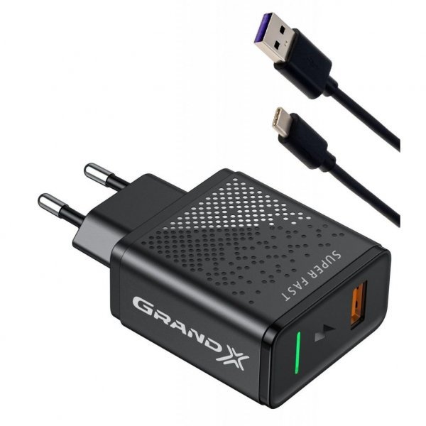Зарядний пристрій Grand-X 22.5W Fast Charge 5-in-1 + Type-C кабель (CH-850T) Зарядний пристрій Grand-X 22.5W Fast Charge 5-in-1 + Type-C кабель (CH-850T)