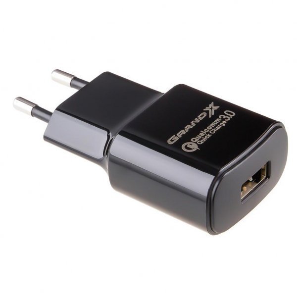 Зарядний пристрій Grand-X Quick Charge QС3.0 3.6V-6.5V 3A, 6.5V-9V 2A, 9V-12V 1.5A USB (CH-550B)