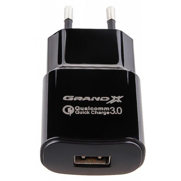 Зарядний пристрій Grand-X Quick Charge QС3.0 3.6V-6.5V 3A, 6.5V-9V 2A, 9V-12V 1.5A USB (CH-550B)