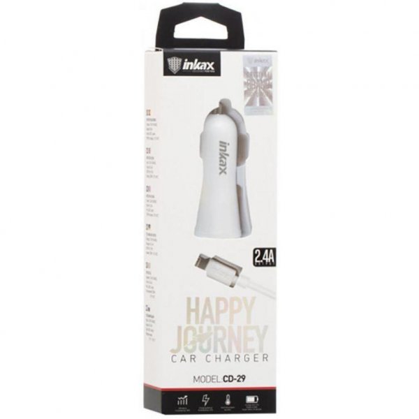 Зарядний пристрій INKAX CD-29 Car charger + Micro кабель 2USB 2.4A White (F_72211) Зарядний пристрій INKAX CD-29 Car charger + Micro кабель 2USB 2.4A White (F_72211)