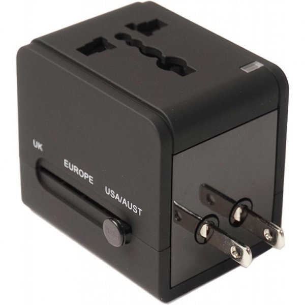 Зарядний пристрій PowerPlant Міжнародний адаптер 220В + 2*USB max2.1A (DV00DV5067) Зарядний пристрій PowerPlant Міжнародний адаптер 220В + 2*USB max2.1A (DV00DV5067)