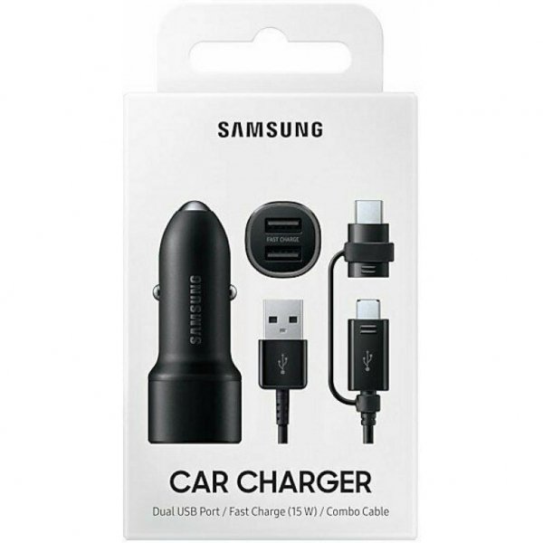 Зарядний пристрій Samsung Dual Fast Car Charge (Black) (EP-L1100WBEGRU) Зарядний пристрій Samsung Dual Fast Car Charge (Black) (EP-L1100WBEGRU)