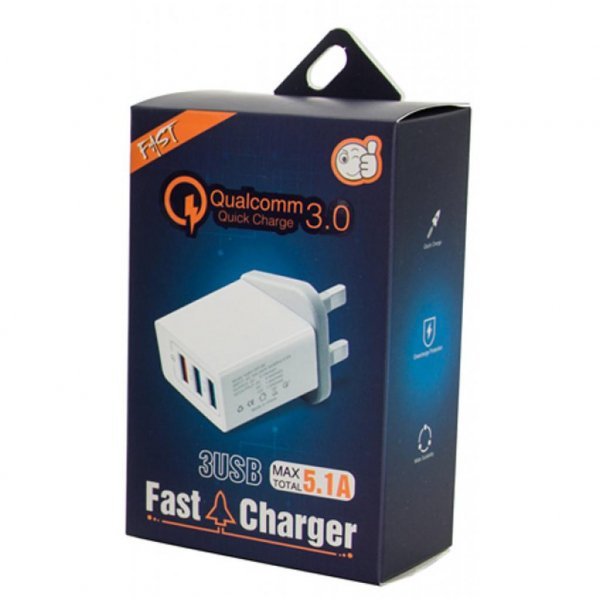 Зарядний пристрій XoKo QC-305 3 USB 5.1A White (QC-305-WH) Зарядний пристрій XoKo QC-305 3 USB 5.1A White (QC-305-WH)