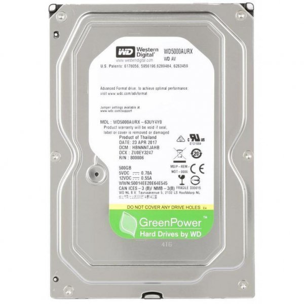 Жорсткий диск 3.5 500Gb WD (WD5000AURX-FR)
