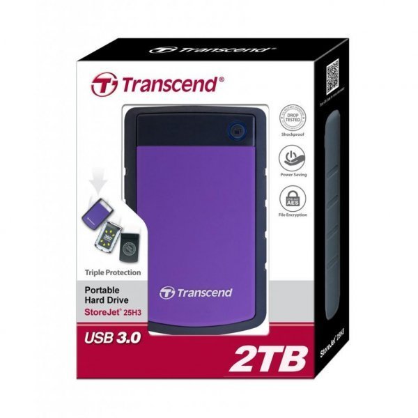 Зовнішній жорсткий диск 2.5 2TB Transcend (TS2TSJ25H3P)